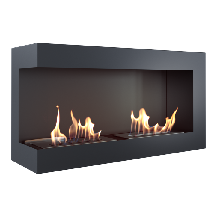 Cheminée bio-éthanol delta d'angle gauche 90 cm