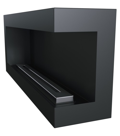 Cheminée bio-éthanol delta d'angle droit 120 cm