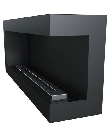 Cheminée bio-éthanol delta d'angle droit 120 cm