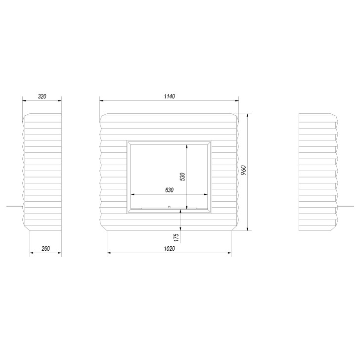 Cheminée bio-éthanol PINUS 115cm