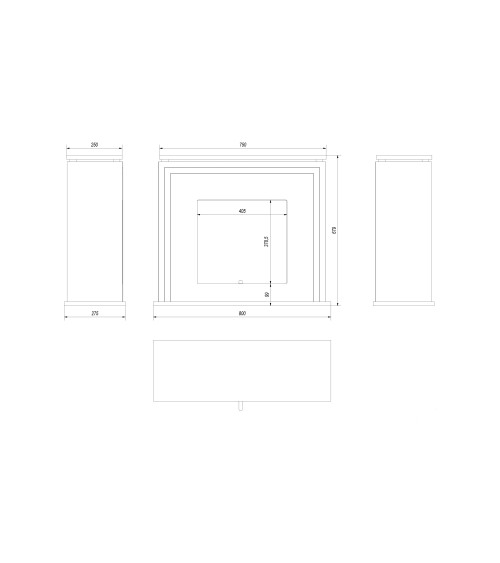 Cheminée bio-éthanol JUNE NOIR  80 cm