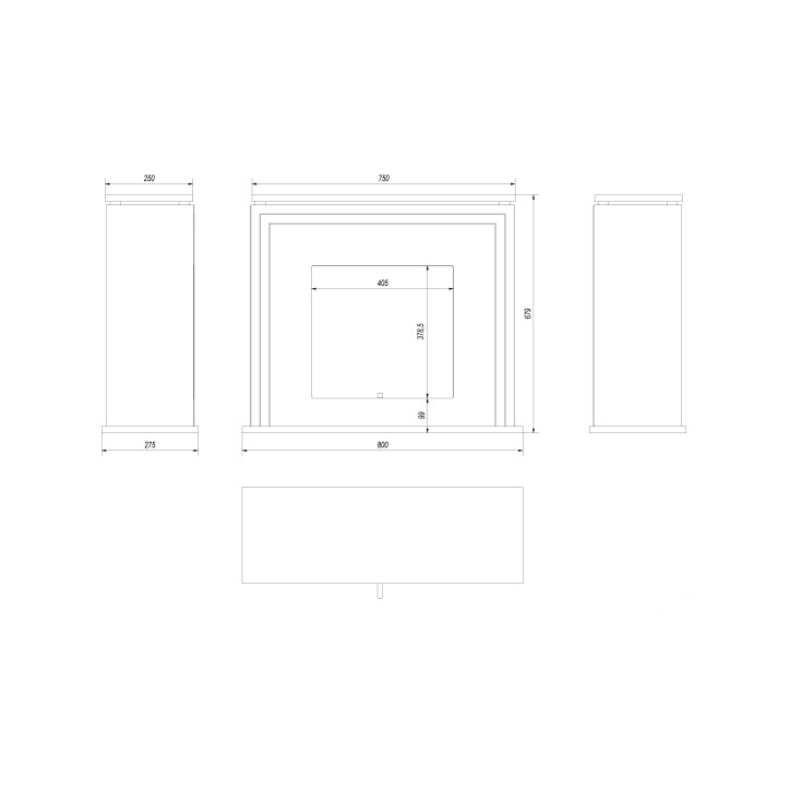 Cheminée bio-éthanol JUNE NOIR  80 cm