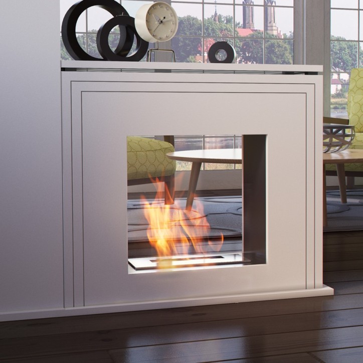 Cheminée bio-éthanol JUNE BLANC  80 cm