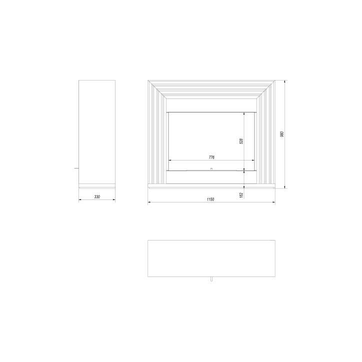 Cheminée bio-éthanol PLANET 115cm
