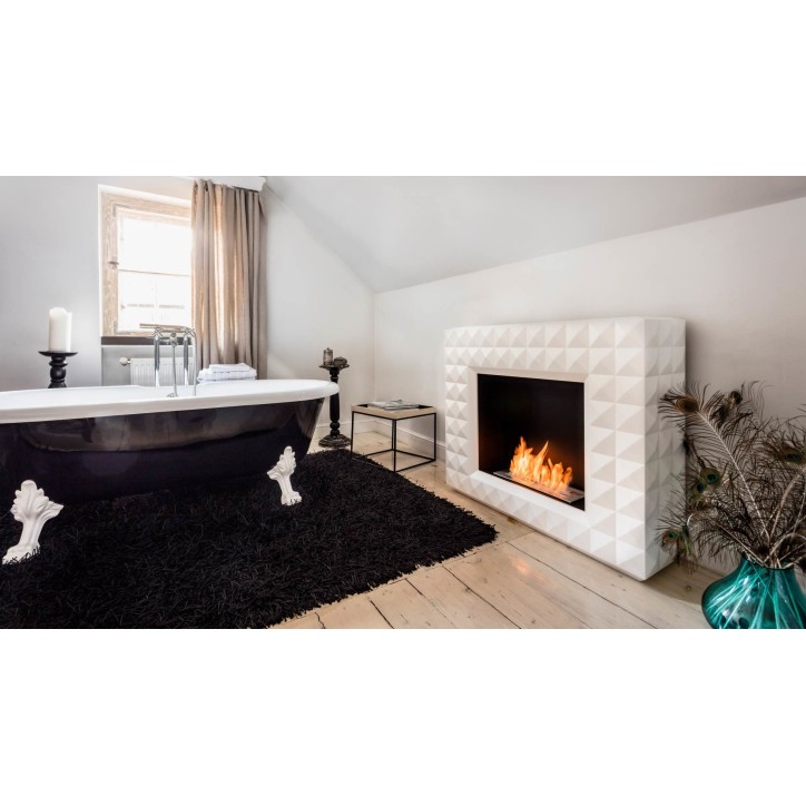 Cheminée bio-éthanol EGZUL  blanc 114 cm