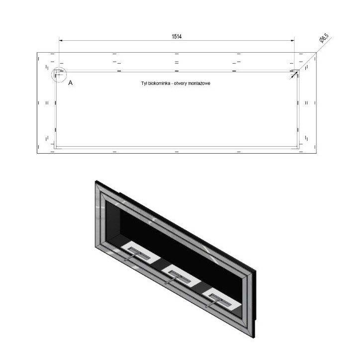 Cheminée bio-éthanol JULIET 180 cm