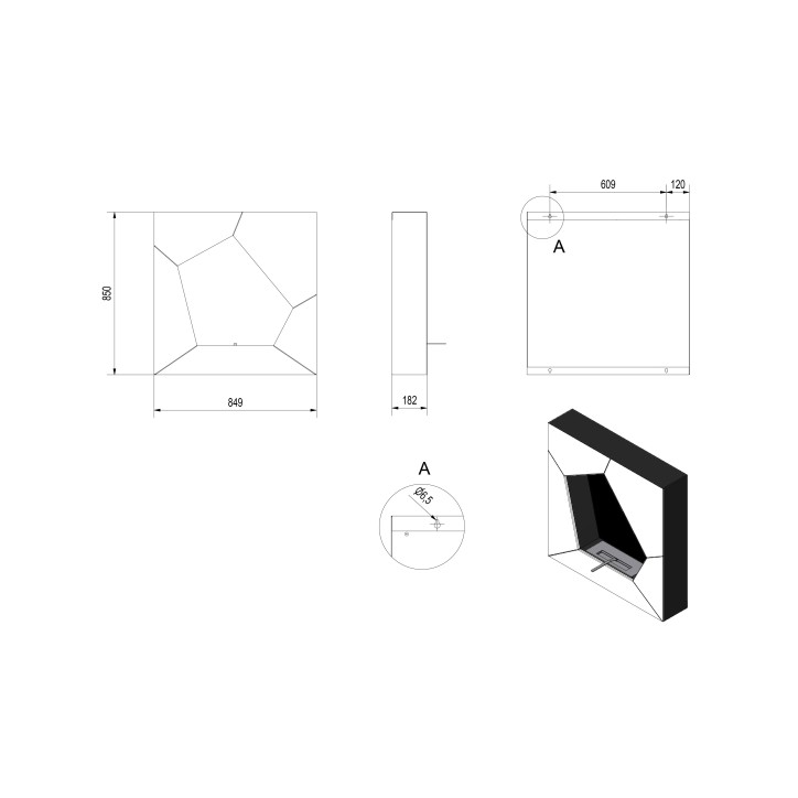 Cheminée bio-éthanol BALL 85 cm