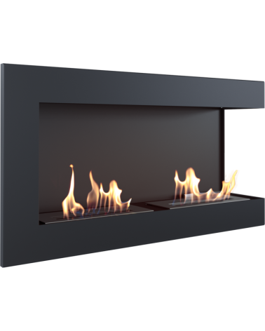 Cheminée bio-éthanol delta d'angle droit 90 cm