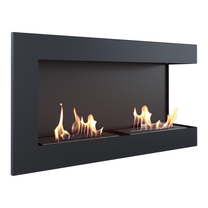 Cheminée bio-éthanol delta d'angle droit 90 cm