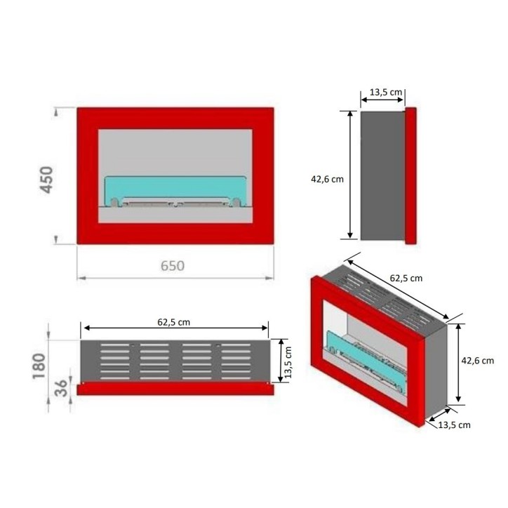 Chéminée bio-éthanol TREVISO 2.5 kw en plusieurs couleurs Chéminée bio-éthanol TREVISO 2.5 kw en plusieurs couleurs