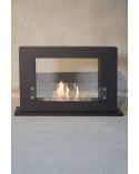 Cheminée bioéthanol avec support noir CADRE