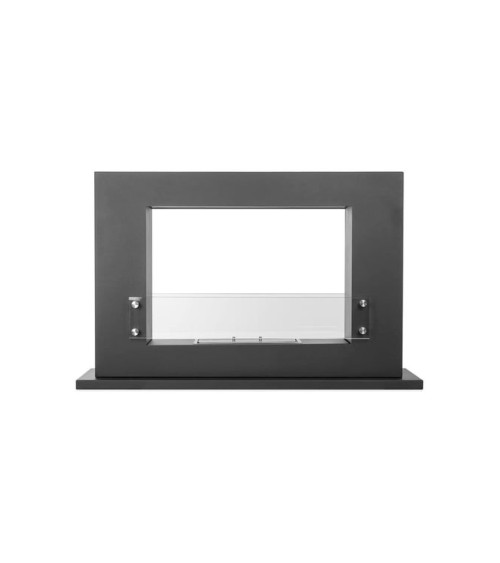 Cheminée bioéthanol avec support noir CADRE