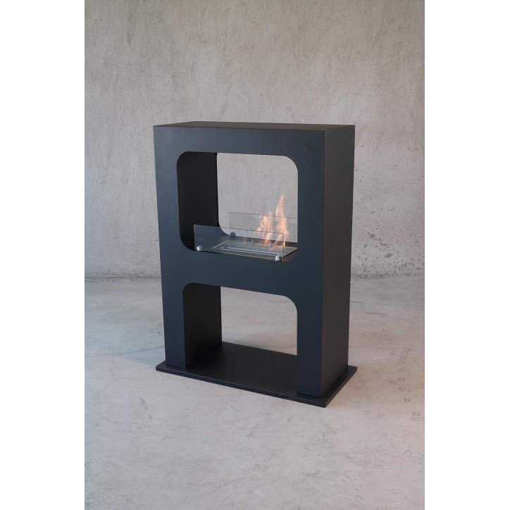 Cheminée bioéthanol autoportante HUIT noir Cheminée bioéthanol autoportante HUIT noir