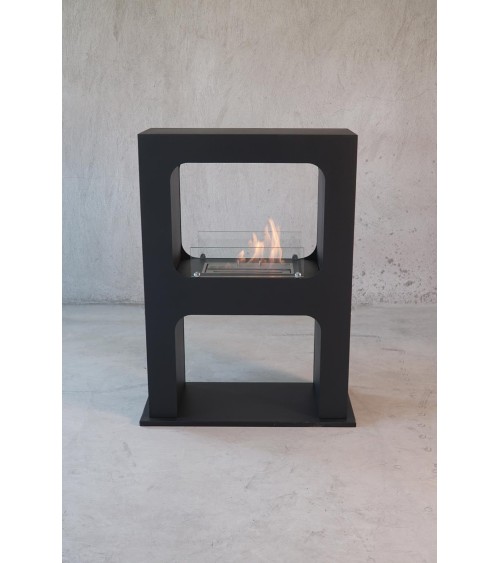 Cheminée bioéthanol autoportante HUIT noir