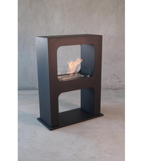 Cheminée bioéthanol autoportante HUIT noir