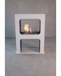 Cheminée bioéthanol autoportante HUIT blanc