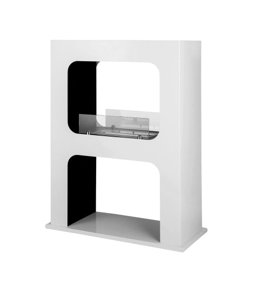 Cheminée bioéthanol autoportante HUIT blanc