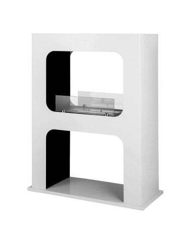 Cheminée bioéthanol autoportante HUIT blanc