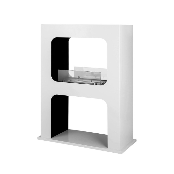 Cheminée bioéthanol autoportante HUIT blanc