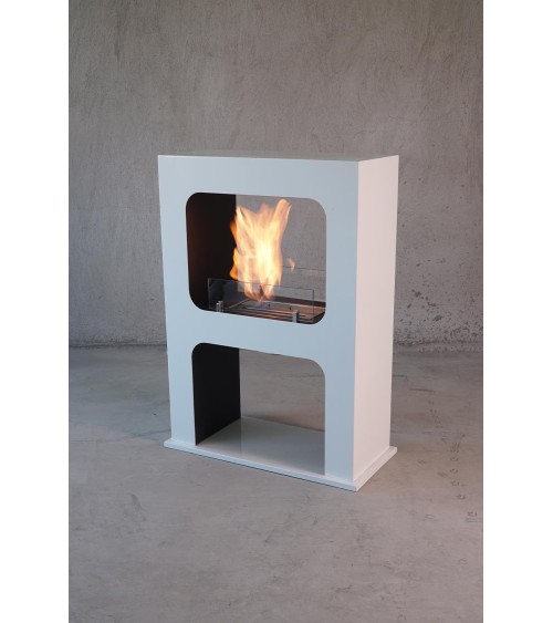 Cheminée bioéthanol autoportante HUIT blanc