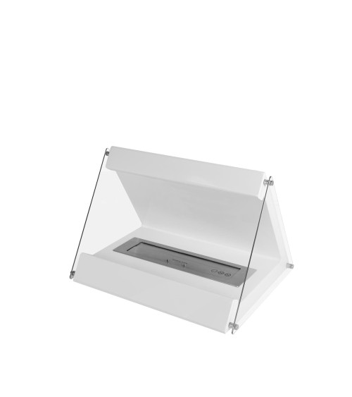 Cheminée bioéthanol sur pied BOITIER blanc