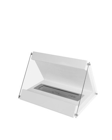 Cheminée bioéthanol sur pied BOITIER blanc