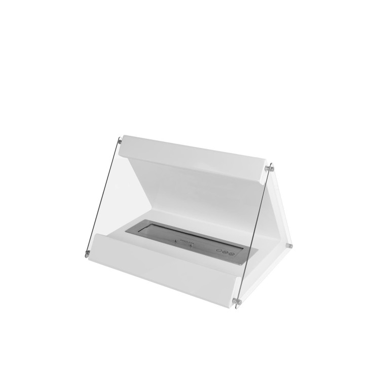 Cheminée bioéthanol sur pied BOITIER blanc