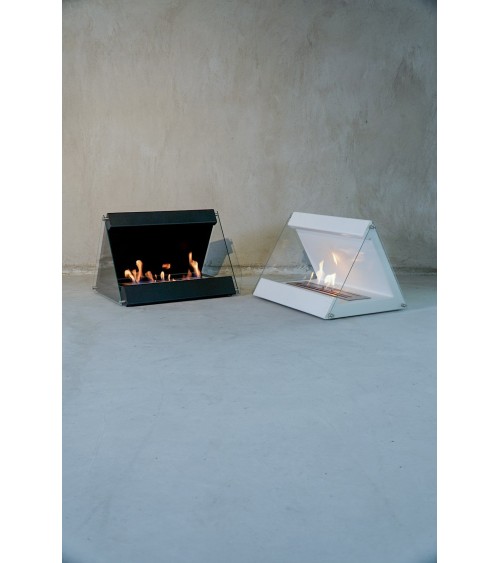 Cheminée bioéthanol sur pied BOITIER blanc