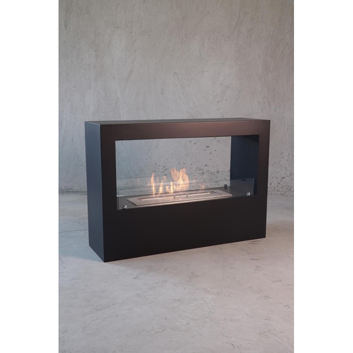 Cheminée bioéthanol avec support noir CADRE II Cheminée bioéthanol avec support noir CADRE II