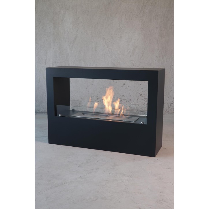 Cheminée bioéthanol avec support noir CADRE II Cheminée bioéthanol avec support noir CADRE II