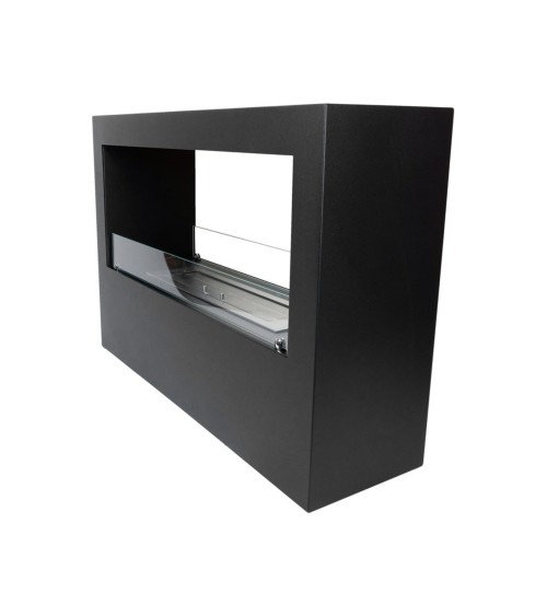 Cheminée bioéthanol avec support noir CADRE II