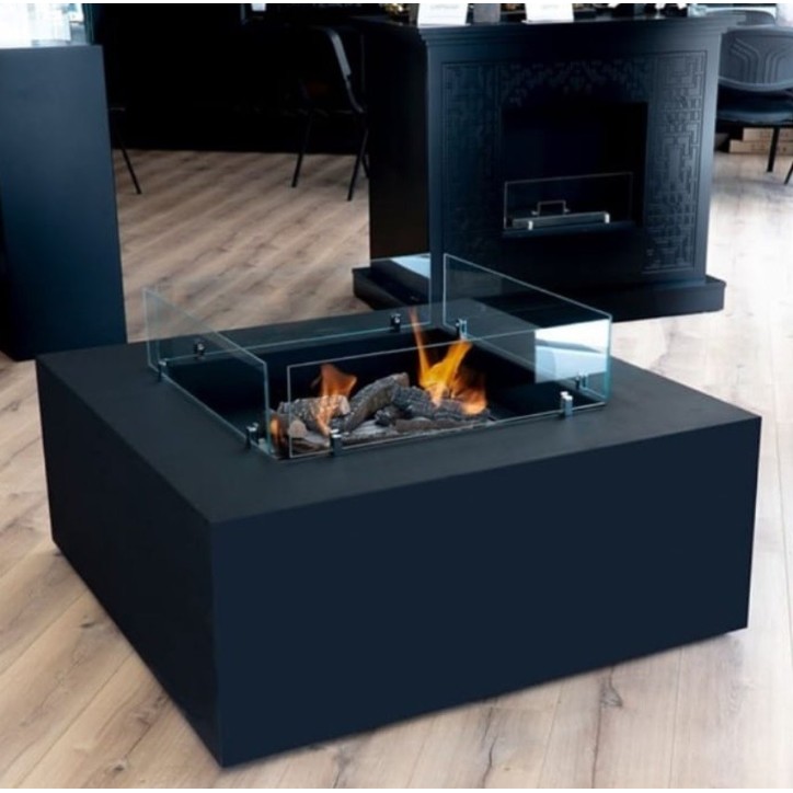 Cheminée bioéthanol autoportante TABLE II noire