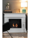 Cheminée bioéthanol avec support blanc FEU