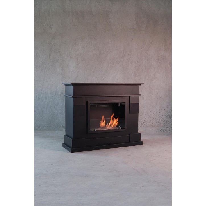 Cheminée bioéthanol avec support noir FEU