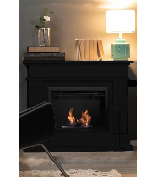 Cheminée bioéthanol avec support noir FEU