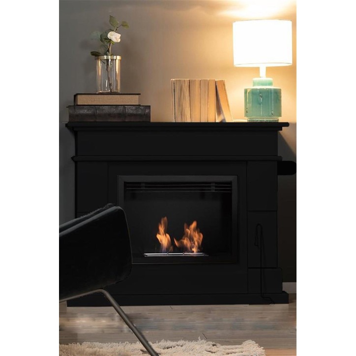 Cheminée bioéthanol avec support noir FEU