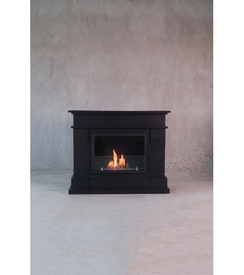 Cheminée bioéthanol avec support noir FEU