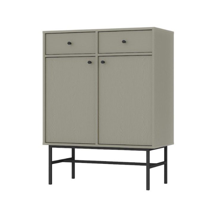 Buffet TOKYO Vert eucalyptus 80 cm 2 portes + 2 tiroirs