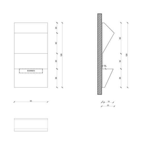 Cheminée bioéthanol suspendue PYRAMIDE
