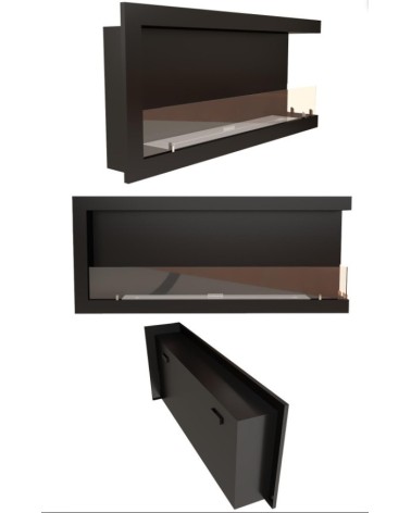 Cheminée BIOETHANOL MURALE 80 CM coin droit