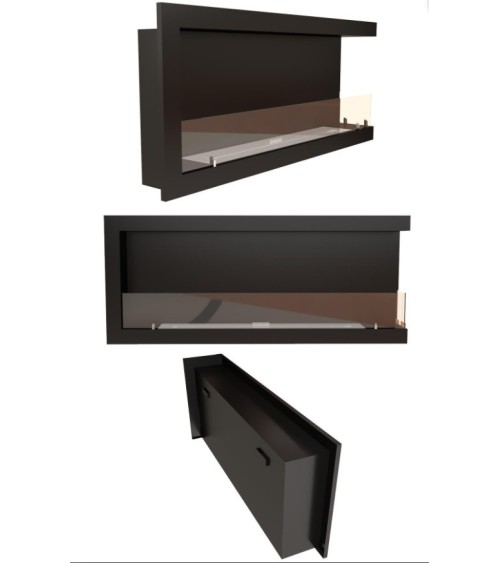 Cheminée BIOETHANOL MURALE 200 CM coin droit