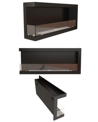 Cheminée BIOETHANOL MURALE 130 CM coin gauche