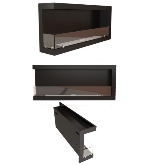 Cheminée BIOETHANOL MURALE 200 CM coin gauche