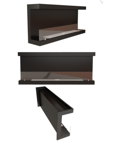 Cheminée BIOETHANOL MURALE 100 CM double ouverture latérale