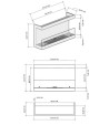 Cheminée BIOETHANOL MURALE 100 CM double ouverture latérale