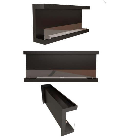 Cheminée BIOETHANOL MURALE 130 CM double ouverture latérale