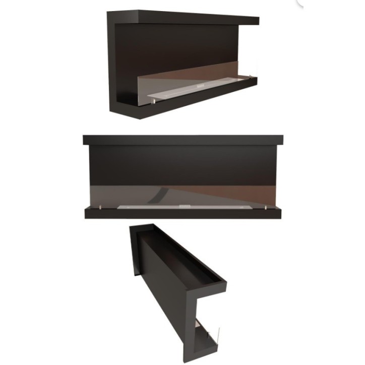 Cheminée BIOETHANOL MURALE 200 CM double ouverture latérale Cheminée BIOETHANOL MURALE 200 CM double ouverture latérale