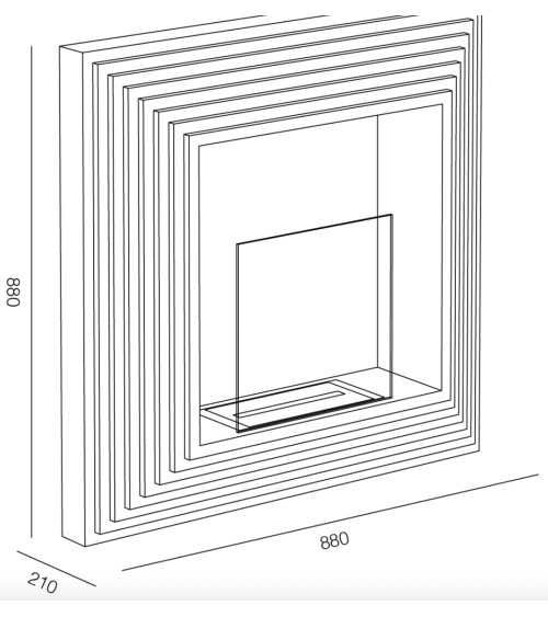Cheminée encastrable bioéthanol Elysium - 2,5kW