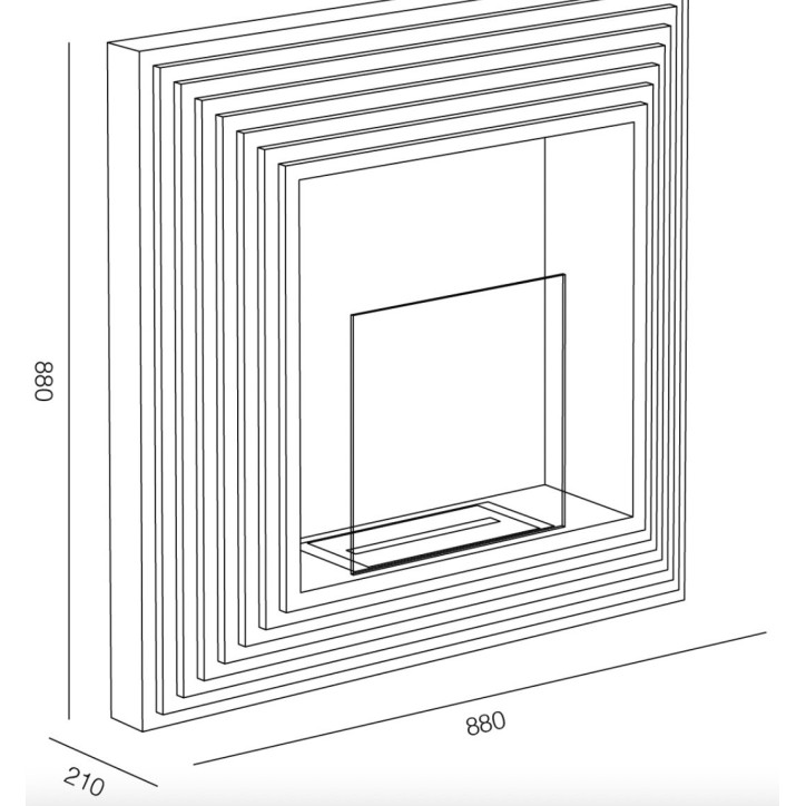 Cheminée encastrable bioéthanol Elysium - 2,5kW