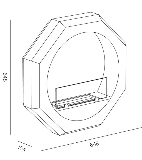 Cheminée encastrable bioéthanol Palmanova - 1,5kW
